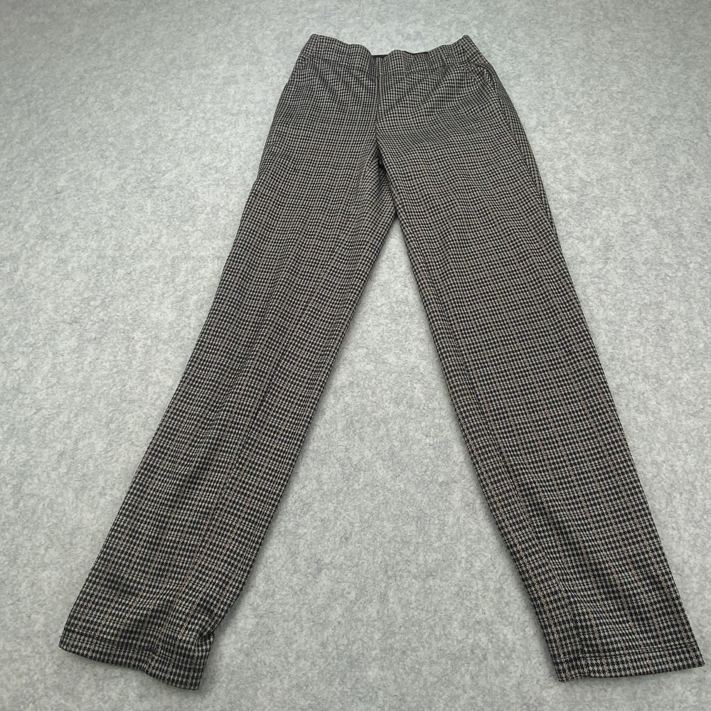 Max Studio Dress Pants Womens (23x27) Brown Check Tweed Straight Work